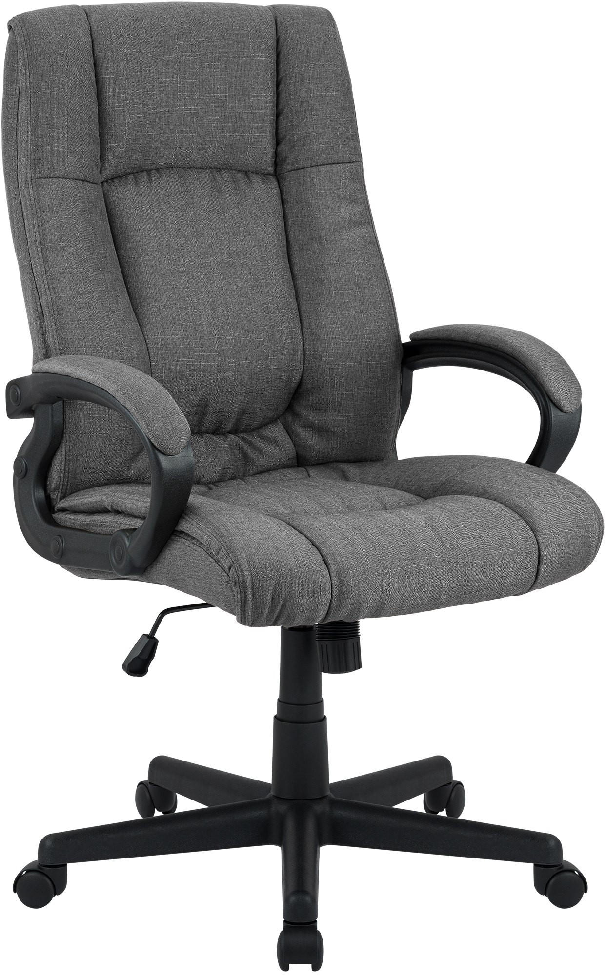DREHSTUHL Stoff Dunkelgrau - Dunkelgrau/Schwarz, Kunststoff/Textil (66/106/70cm) - CLP