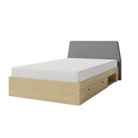 JUGENDBETT ALBI 120/200 in Geölte Eiche / Grau - Eichefarben/Grau, Holzwerkstoff (120/200cm) - Deine Möbel 24