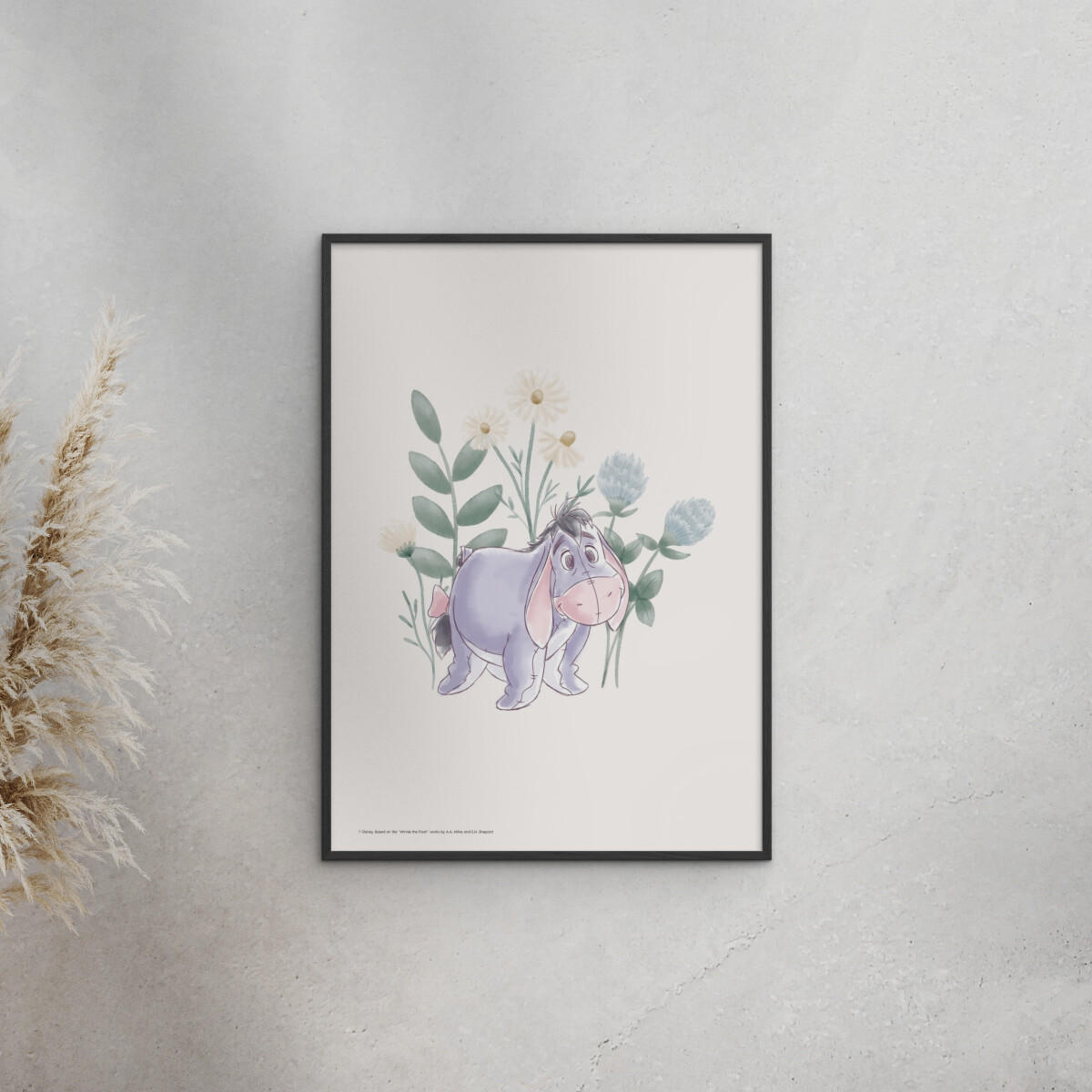 POSTER mit Rahmen Disney - Disney's Eeyore in Pastel Meadow - Multicolor/Schwarz, Holz/Papier (50/70cm) - Poster&Frame