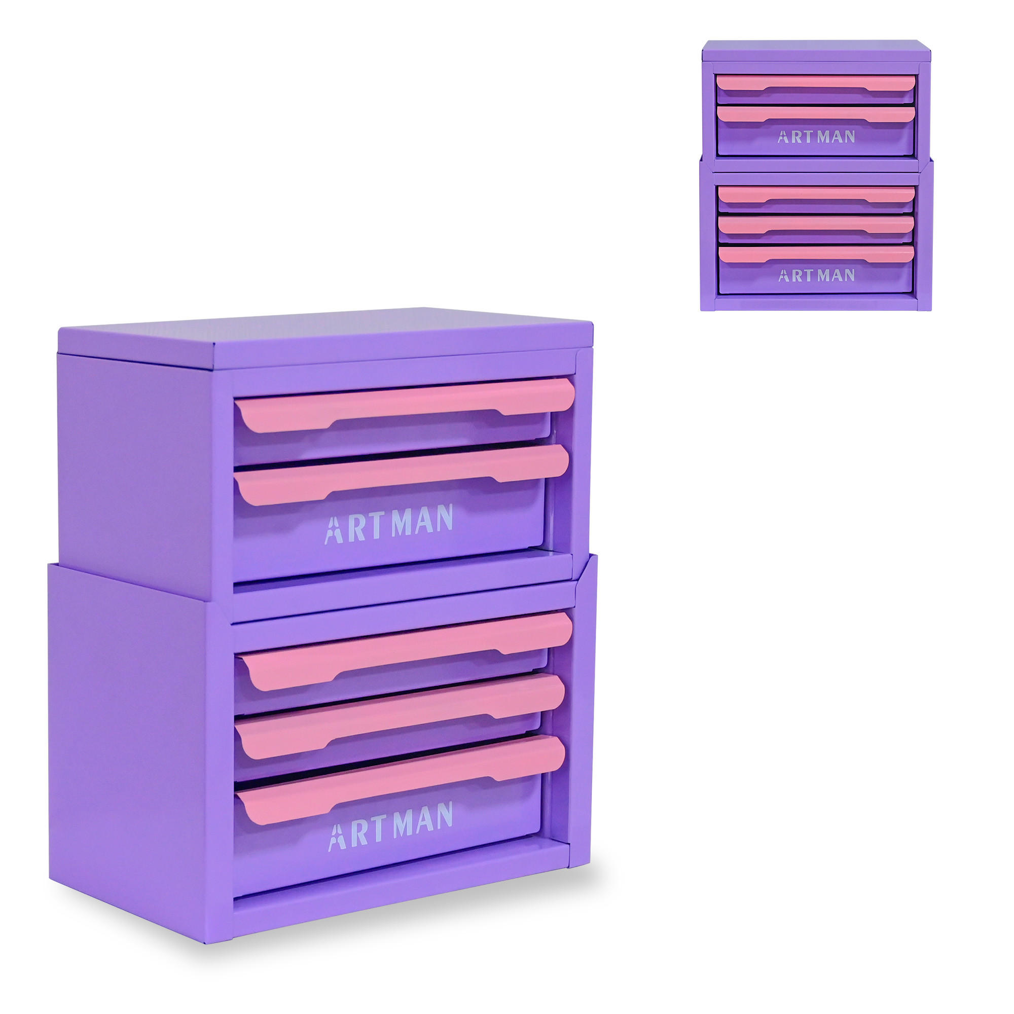 KOMBINATIONSKOFFER – Violett-Rosa, 2+3 Ebenen - Multicolor, Metall (15.8/32/28.5cm) - DCA