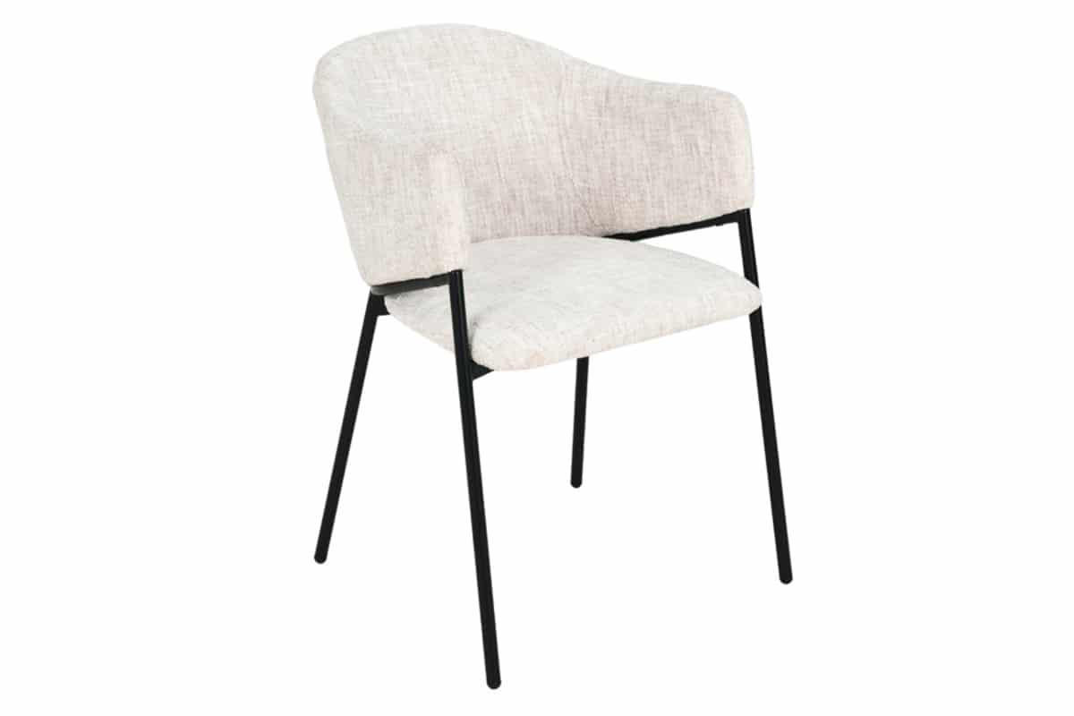 STUHL NOBLESSE Chenille Beige 80 cm - Beige/Schwarz, Kunststoff/Textil (52/77/60cm) - riess-ambiente