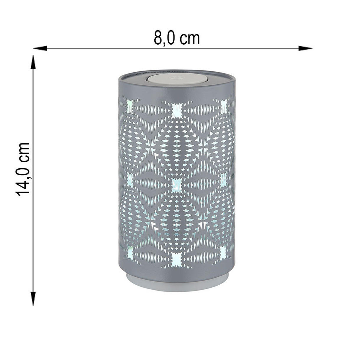 2X LED TISCHLEUCHTE Grau mit Touch-Funktion - Grau, Metall (8/8/14cm) - Globo Lighting