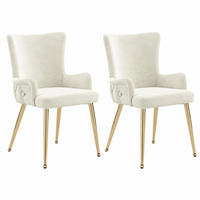 ESSZIMMERSTUHL 2er-Set Samt Beige mit Metallbeinen - Beige, Metall (47/85/49cm) - Meubliv