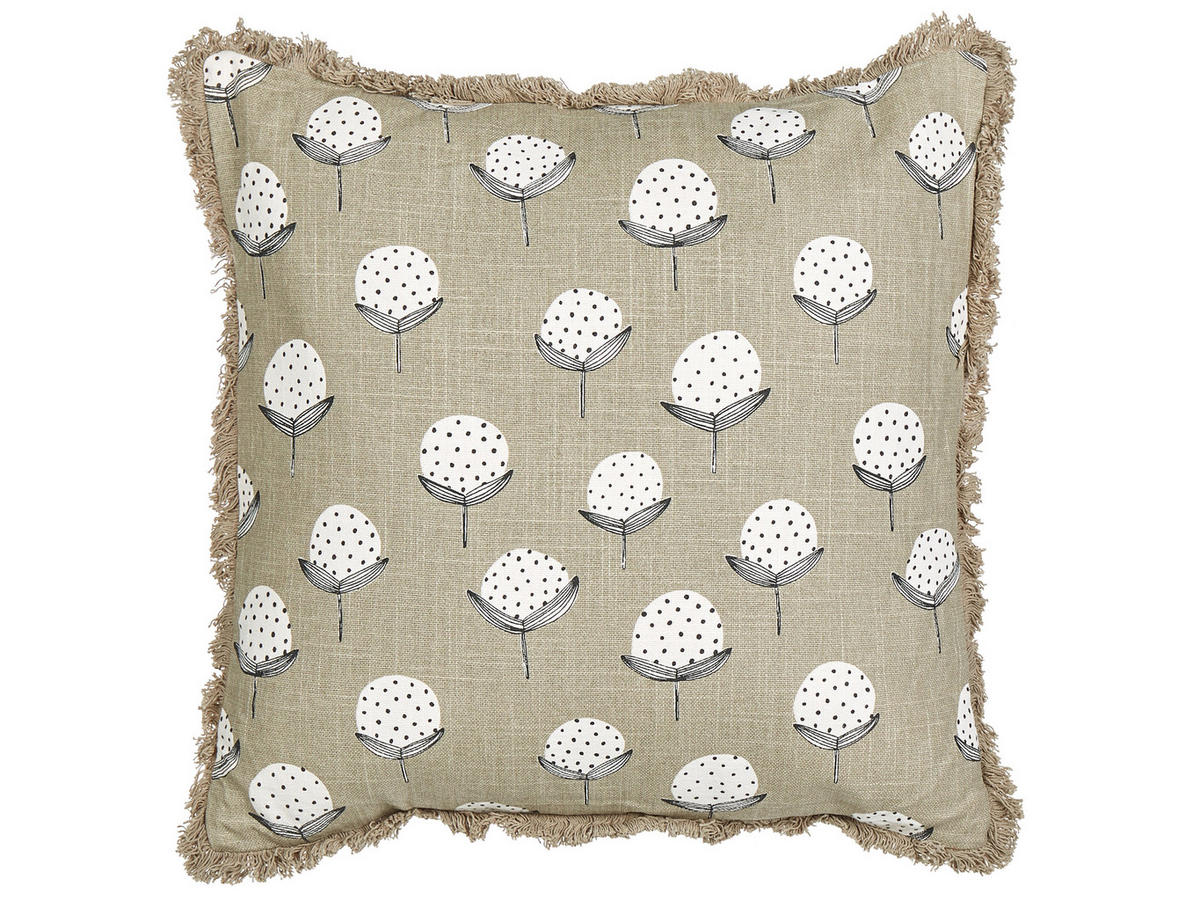 DEKOKISSEN 2er-Set Beige 45/45 cm Choisya - Beige/Weiß, Textil (45/45cm) - Beliani