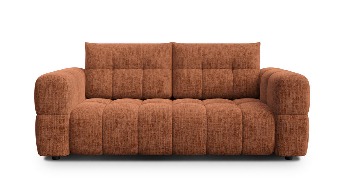 SOFA CLOUDI 2,5-Sitzer, rostrot - Schwarz/Orange, Holz/Textil (211/89/104cm) - Courtois Laville
