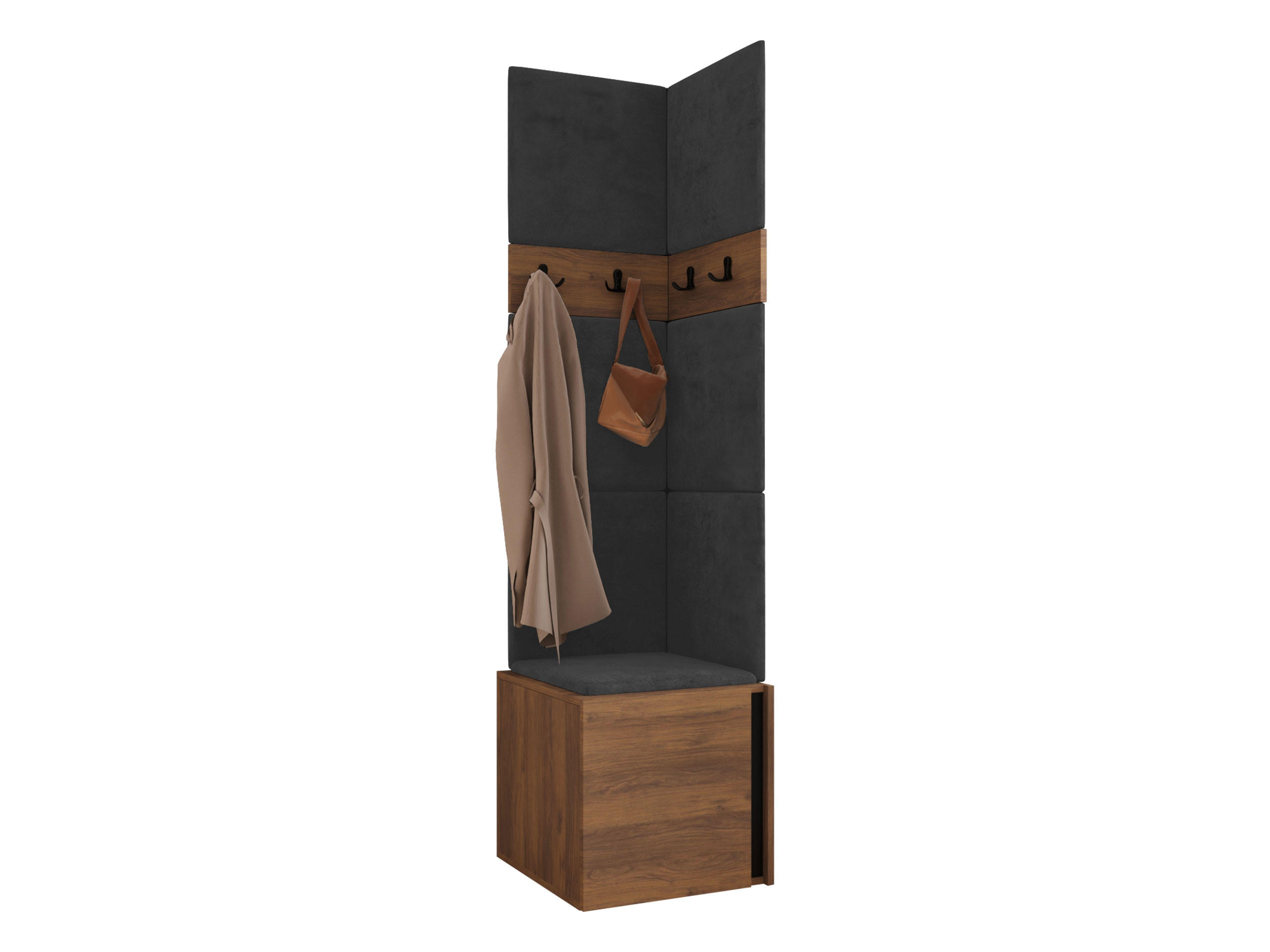 MOBILIER PENTRU HOL Orion XXI - culoare lemn de nuc/antracit, material plastic/compozit lemnos (42/186/46cm) - MIRJAN24