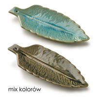 RÄUCHERSTÄBCHENHALTER Blatt 1 Stk. Grau/Türkis 20x8x1,5cm Keramik - Türkis/Grau, Keramik (8/1.5/20cm) - Mondex