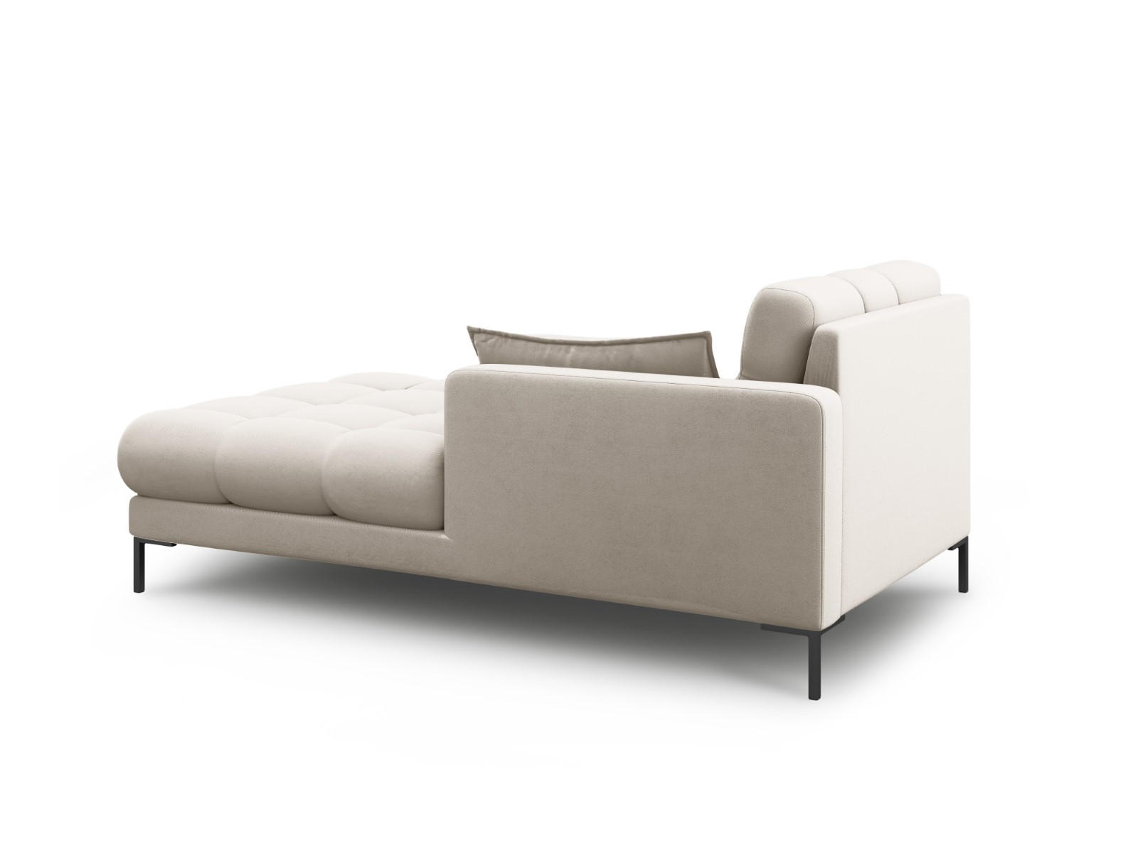 CHAISELONGUE rechts Mamaia aus strukturiertem Stoff beige - Beige, Textil (102/75/185cm) - Micadoni