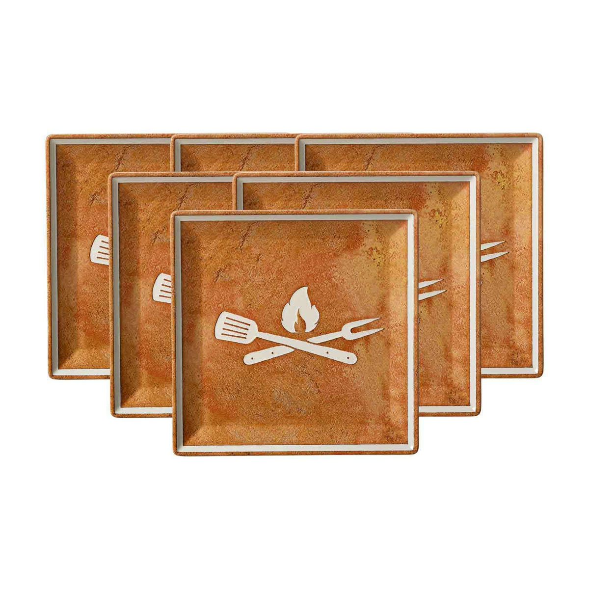 DESSERTTELLER Rusty braun 21 x 21 cm 6er Set - Braun, Keramik (21cm) - Ritzenhoff Breker