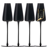 CHAMPAGNERGLÄSER 220 ml (4er-Set) - Schwarz, Glas (0.2L) - Intirilife