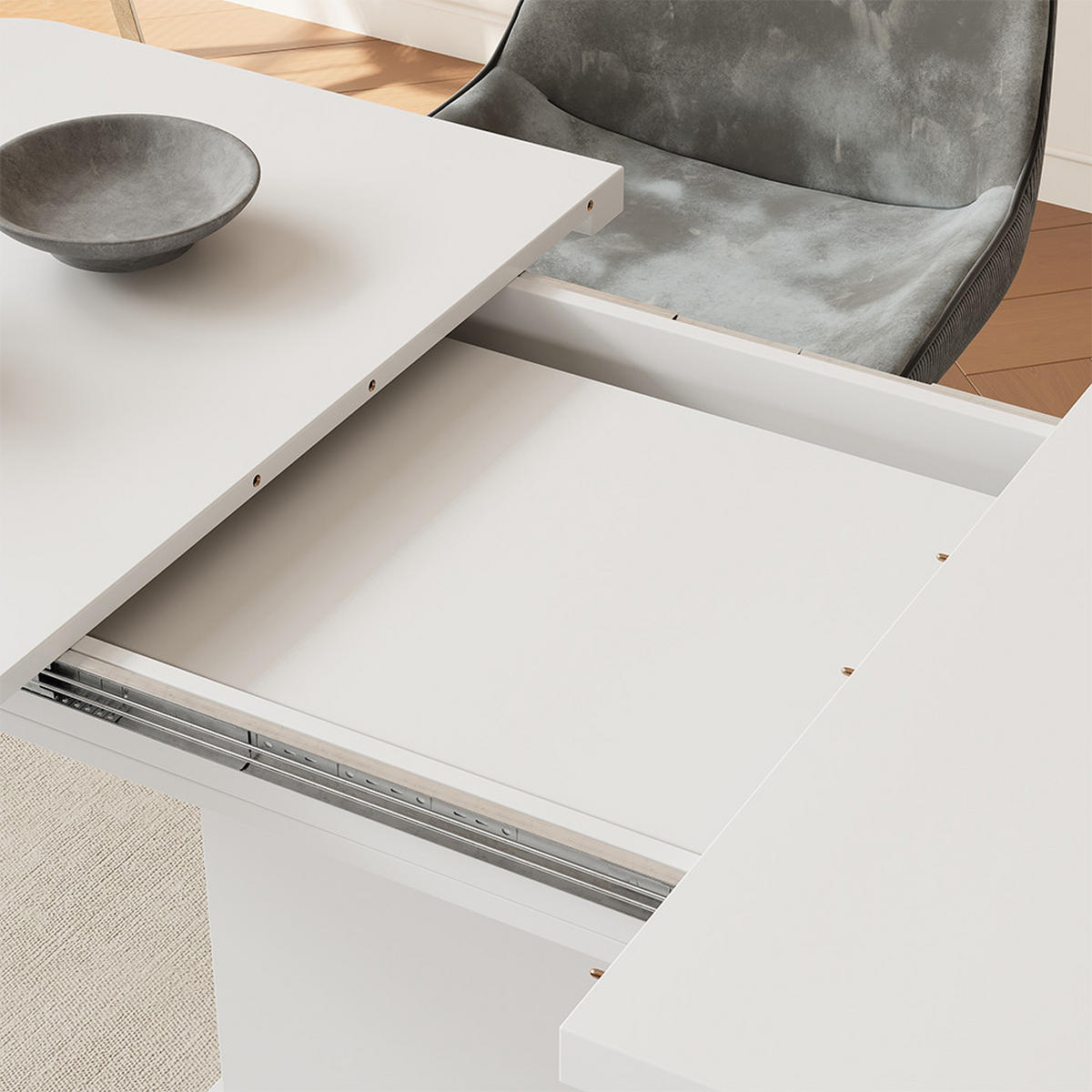 ROZKLÁDACÍ JÍDELNÍ STŮL Fenaro Bílá - bílá, kompozitní dřevo (80/120/77.3cm) - Vicco