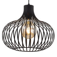 PENDELLEUCHTE - Eisen, 1-flammig - Schwarz, Metall (40/40/185cm) - home24