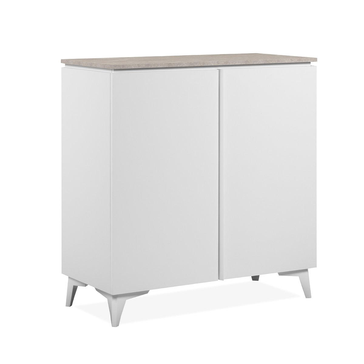 SIDEBOARD 2 Türen L88 cm - BERTRIX - Weiß, Holzwerkstoff (88/92/40cm) - Finori GmbH