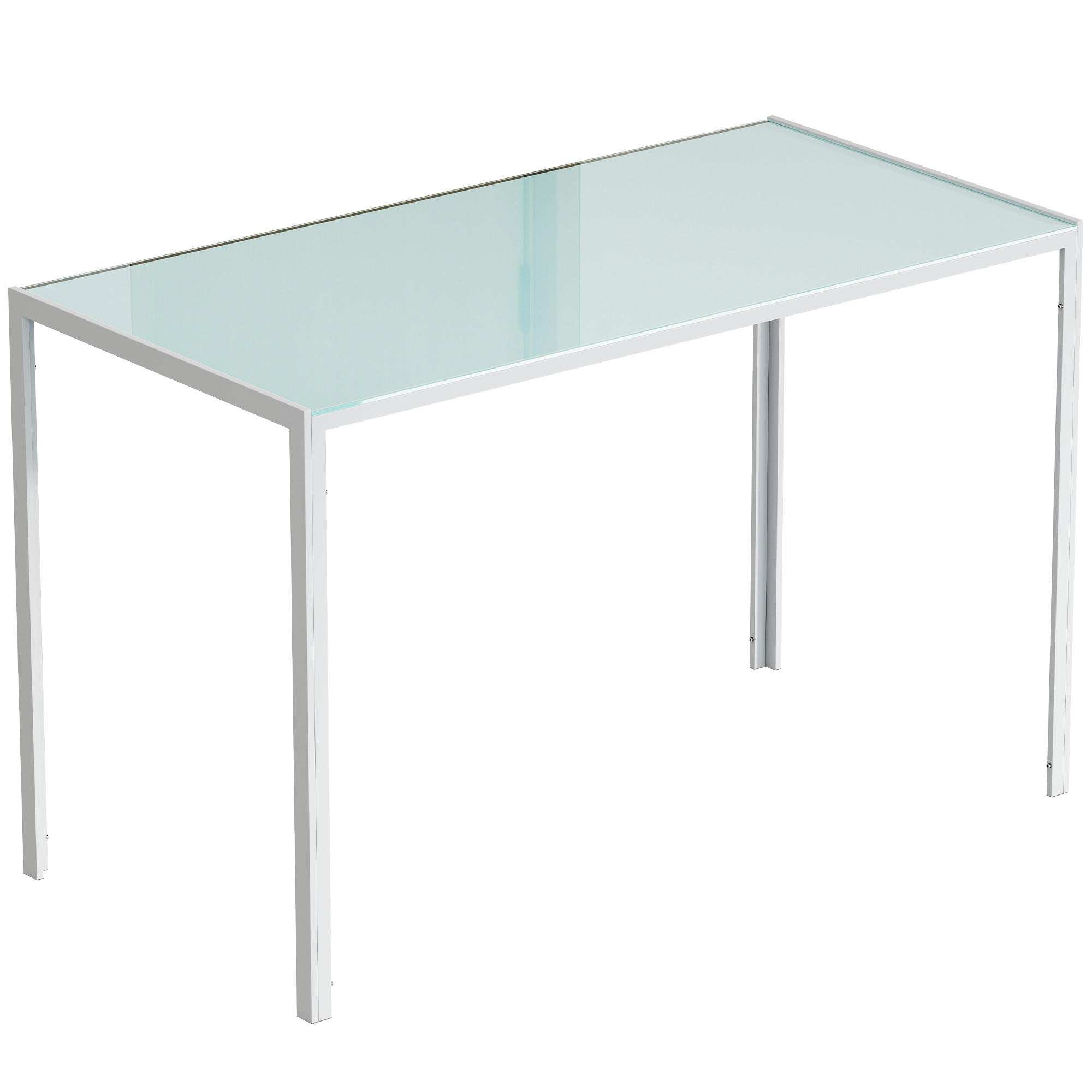 JÍDELNÍ STŮL Kuchyňský stůl pro 4 osoby, jídelní stůl do kuchyně z kovu, bílý - bílá, kov (120/60/75cm) - HOMCOM