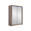 KLEIDERSCHRANK Miami VII, mit RGB LED Beleuchtung - Silberfarben/Trüffeleichefarben, Holzwerkstoff/Kunststoff (120/200/58cm) - MIRJAN24