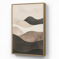 NÁSTĚNNÁ LAMPA S AKUMULÁTOREM Abstraktní - Krajina - Vlny - Krémová barva 70x100 cm - šedohnědá, kompozitní dřevo (70/100/8cm) - OnlyWow