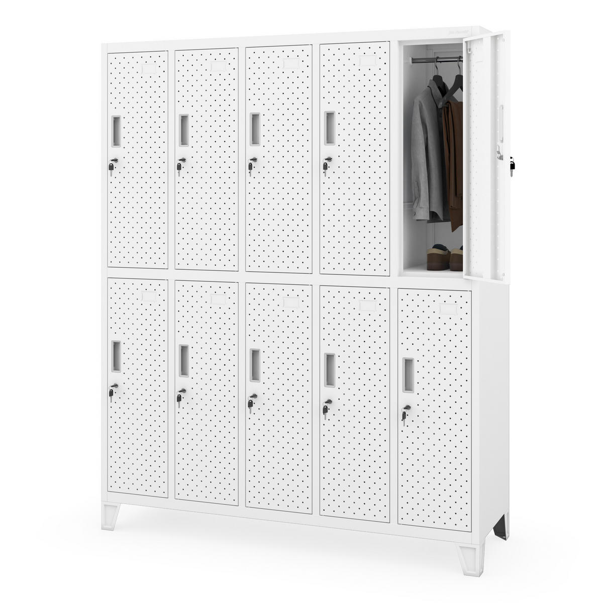 ARBEITSSCHUTZ-KLEIDERSCHRANK BARTEK PRO 172x136x45 cm - Weiß, Metall (136/172/45cm) - Jan Nowak