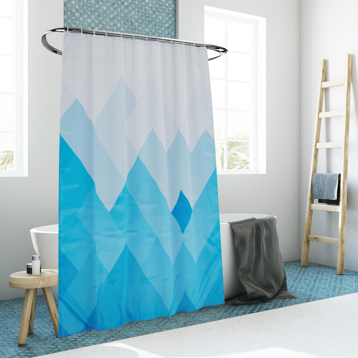 DUSCHVORHANG - Multicolor, Textil (180/0.1cm) - Relaxdays