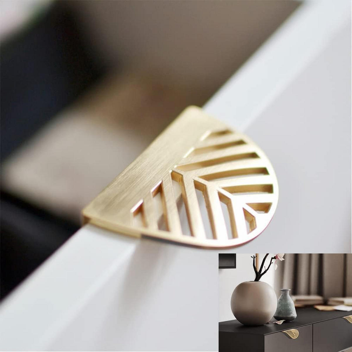 SCHRANKKNOPF Gold Sechskant 6er-Set 30x21 mm Messing - Goldfarben, Metall (2.3/4.2/6cm)