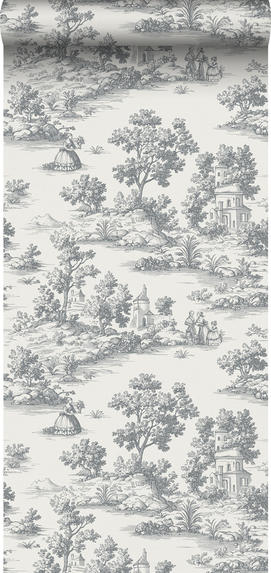 TAPETE Toile de Jouy 53 cm x 10 m - Grau, Papier (53/1000cm) - Sanders & Sanders