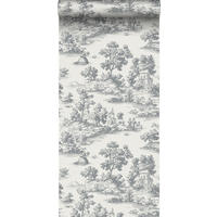 TAPETE Toile de Jouy 53 cm x 10 m - Grau, Papier (53/1000cm) - Sanders & Sanders