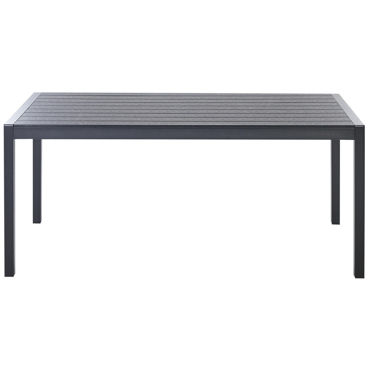 GARTENMÖBEL SET 6-Sitzer Aluminium schwarz Vernio - Schwarz, Kunststoff - Beliani