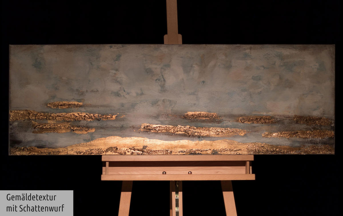 ACRYLBILD HANDGEMALT 120/40 cm - Blau, Holz/Textil (1.62/40cm) - KUNSTLOFT