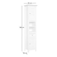 MASSIVER HOCHSCHRANK - Kiefer - Braun/Weiß, Holz/Metall (45/190/35cm) - home24