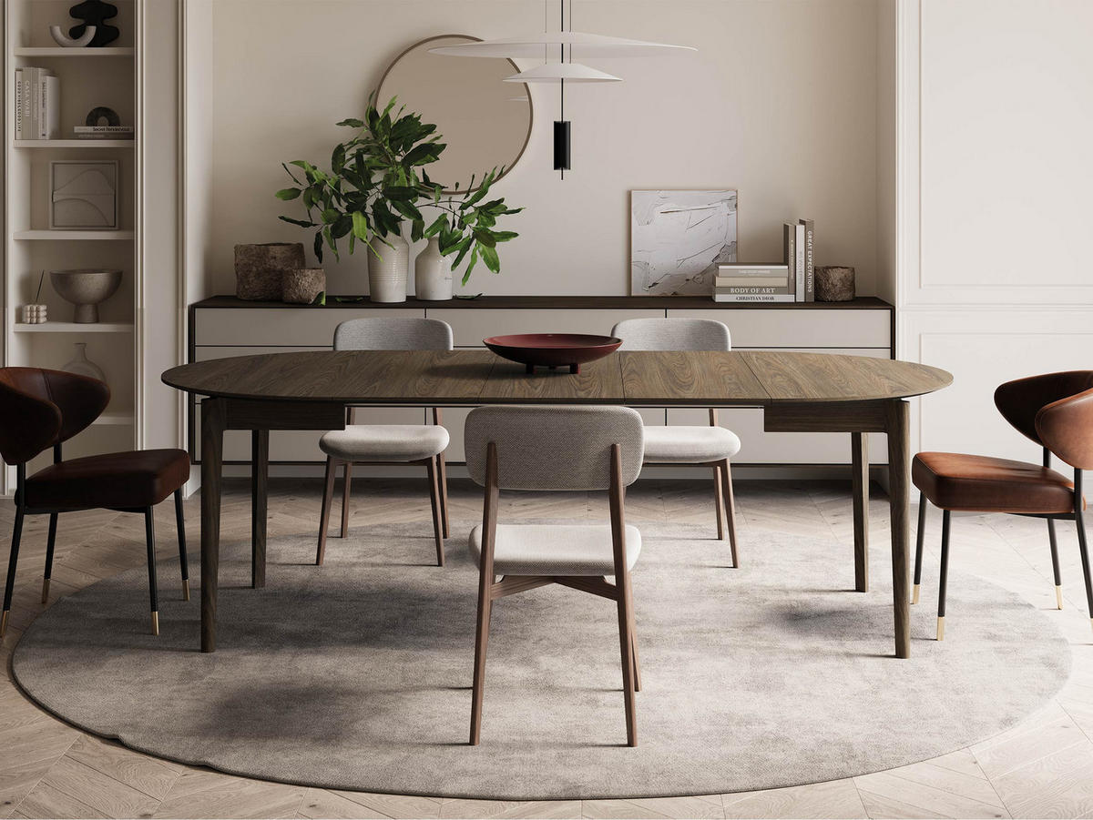 ESSTISCH ausziehbar Plot PT04 - Dunkelbraun, Holz/Holzwerkstoff (120/120/77cm) - MIRJAN24