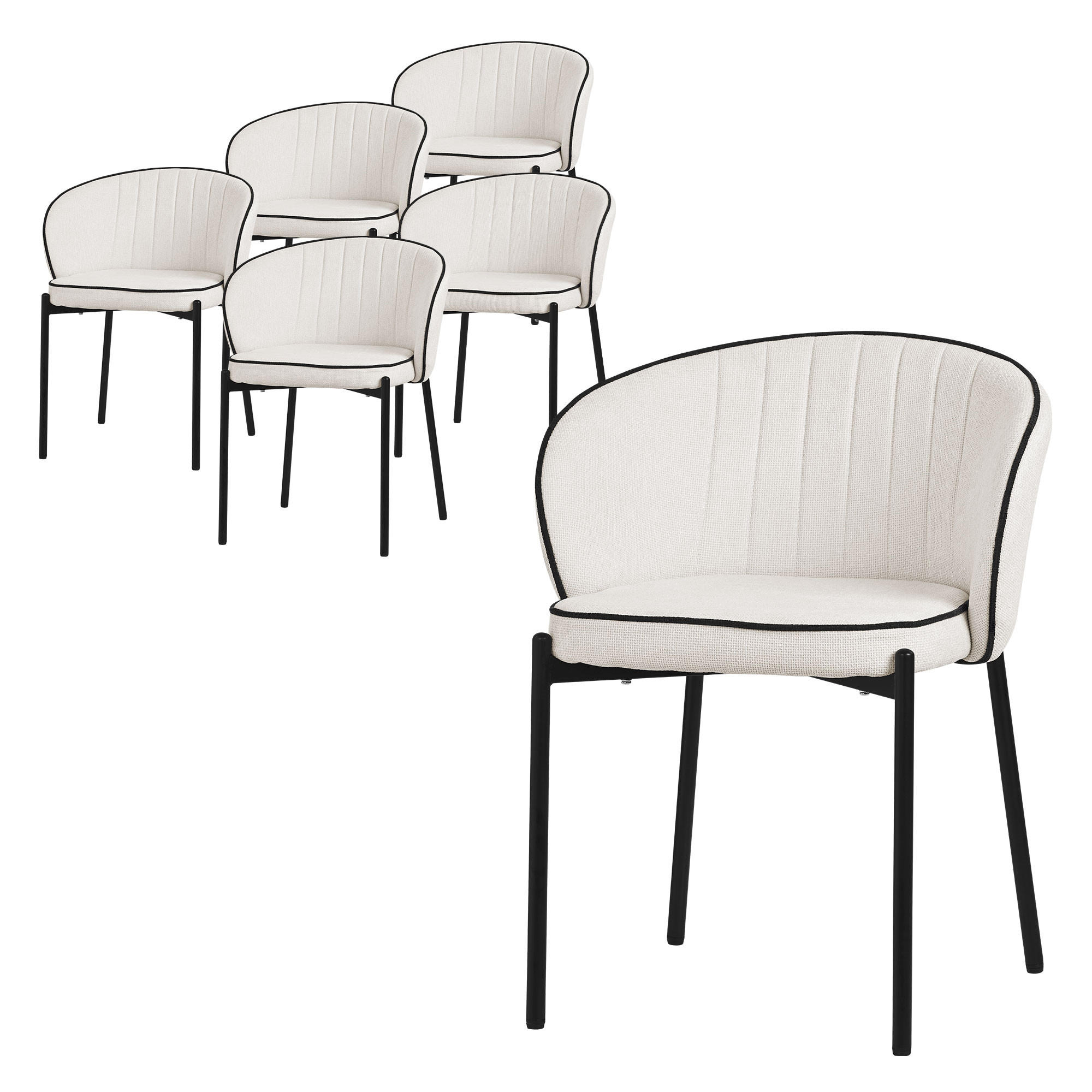ML-DESIGN JEDÁLENSKÉ ŽIDLE, sada 6 ks, béžová