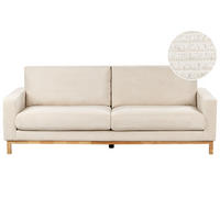 3-SITZER-SOFA Cord hellbeige/hellbraun Siggard - Hellbraun/Beige, Textil (217/84/92cm) - Beliani