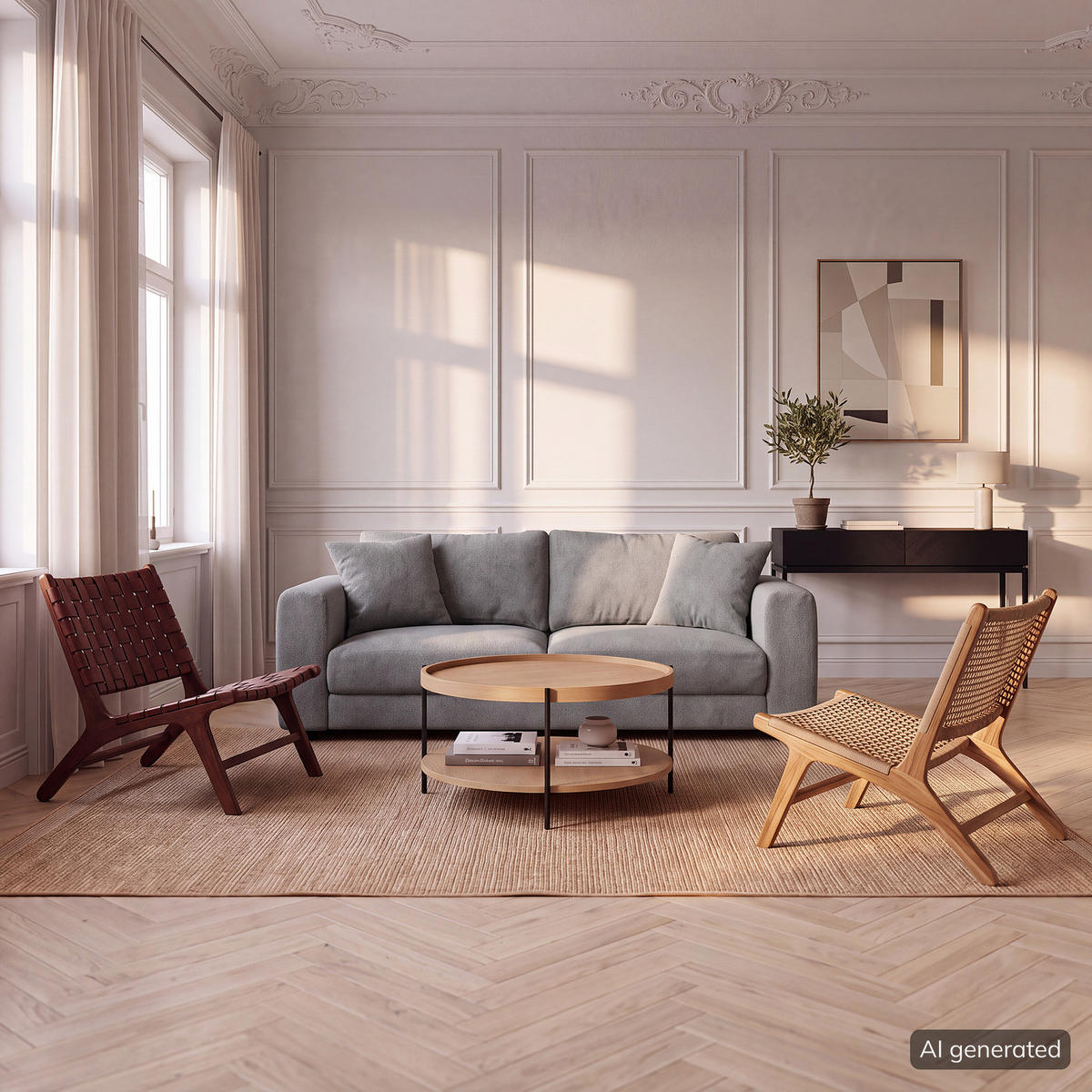 2,5-SITZER SOFA - Schwarz/Grau, Holz/Kunststoff (182/79/106cm) - home24