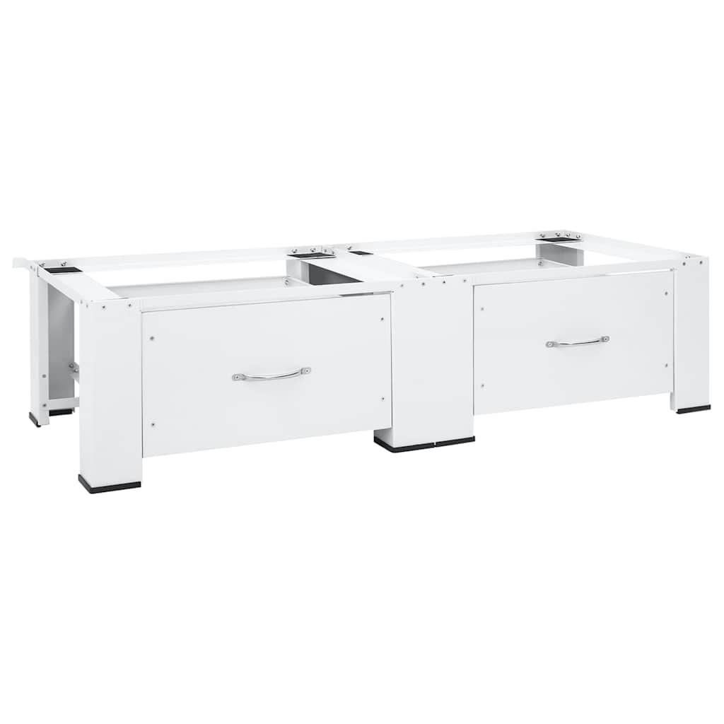 DOPPEL-UNTERGESTELL Für Waschmaschine Und Trockner Weiß - Weiß, Metall (54.5/32.5/127cm) - vidaXL