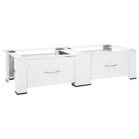 DOPPEL-UNTERGESTELL Für Waschmaschine Und Trockner Weiß - Weiß, Metall (54.5/32.5/127cm) - vidaXL
