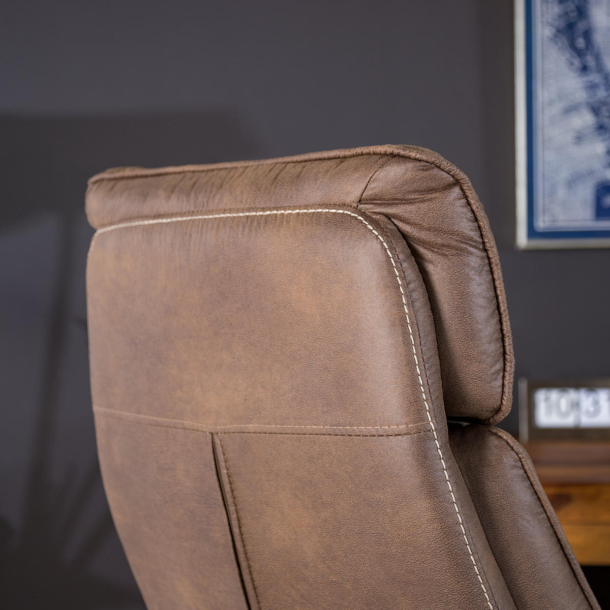 BÜROSTUHL - Microfaser / Nylon - Braun / Schwarz - Braun, Kunststoff/Textil (71/115/84cm) - home24
