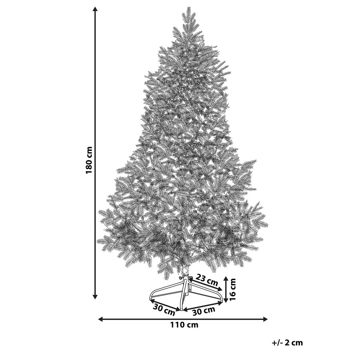 WEIHNACHTSBAUM 180 cm Weiß Tomichi - Weiß, Kunststoff (180cm) - Beliani