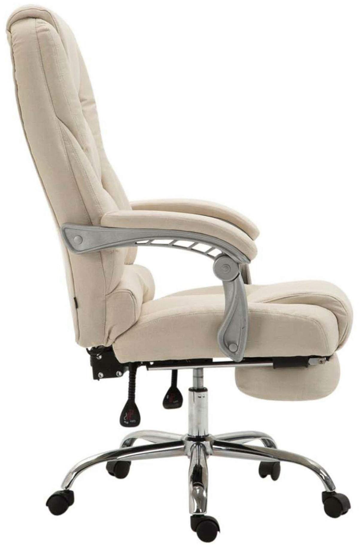 BÜROSTUHL Pacira, Stoff Creme - Creme, Textil/Metall (68/127/64cm) - TPFLiving