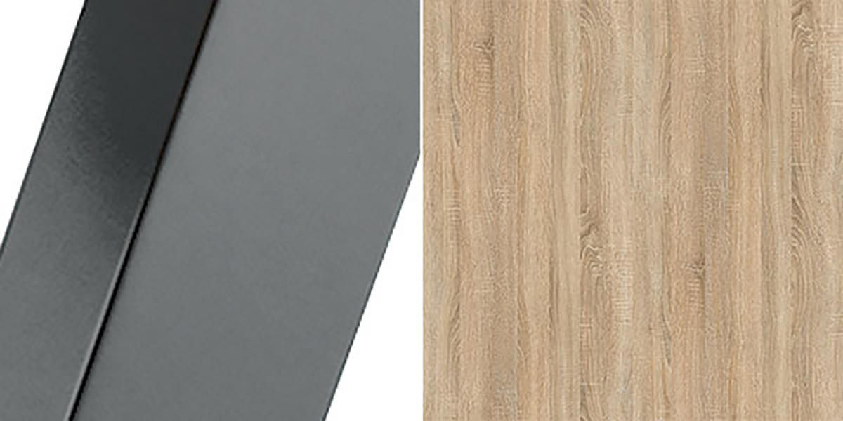 ESSTISCH Borte Sonoma Eiche / Graphit 100/138 / 100 / 76cm - Graphitfarben/Sonoma Eiche, Holz/Holzwerkstoff (100/100/76cm) - Feldmann-Wohnen