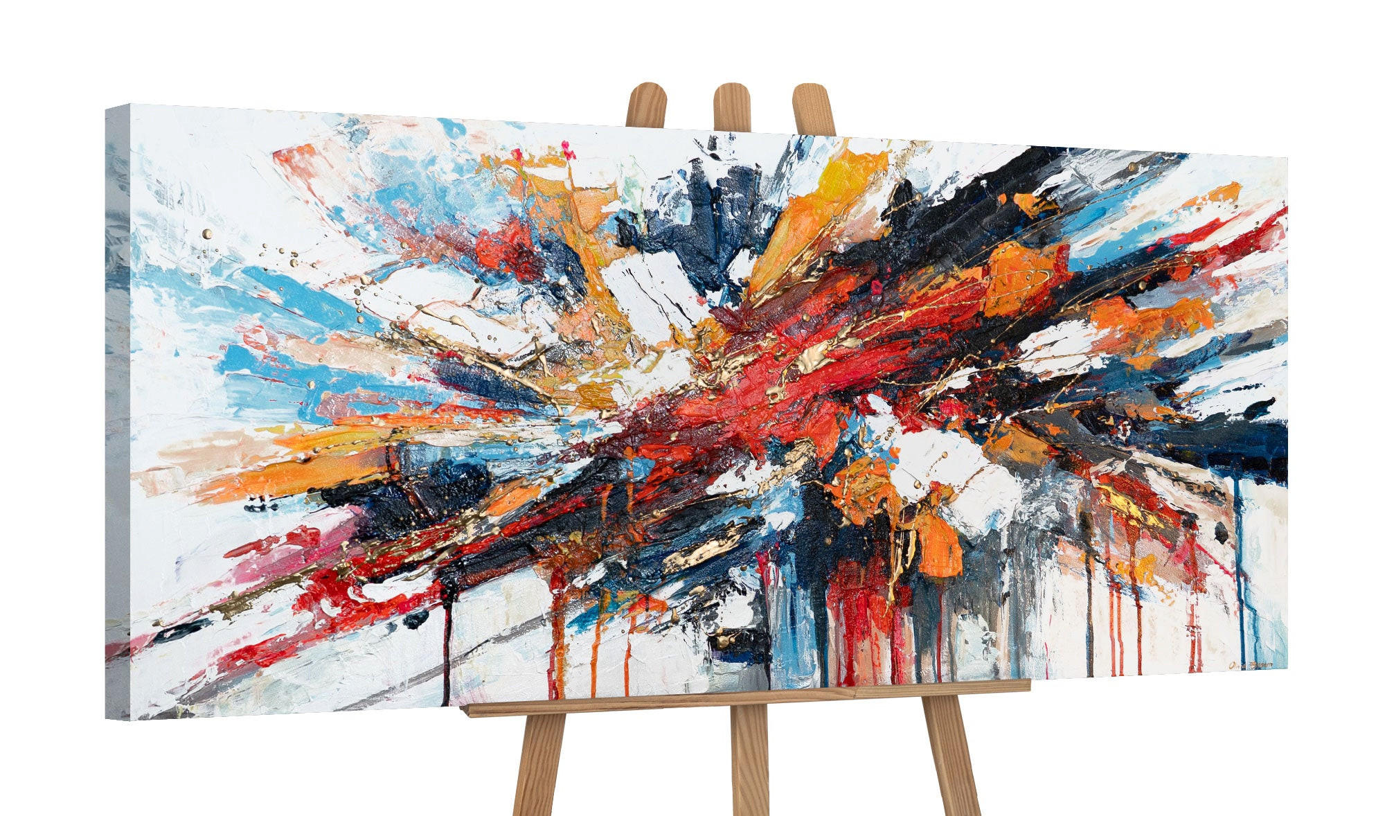 GEMÄLDE Fluss der Energie auf Keilrahmen 115x50 cm - Multicolor, Holz (115/50cm) - YS-art gallery