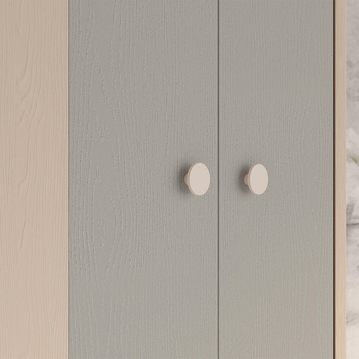 SKŘÍŇ 2DVEŘOVÁ Alycia Béžová - Šedá - Efekt dřeva - šedá, dřevo (80/190/80cm) - Petits-meubles