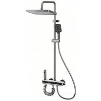 ÜBERKOPFBRAUSESET LED Digitalanzeige Messing Weiß - Weiß, Metall (20/120/30cm) - Kaket