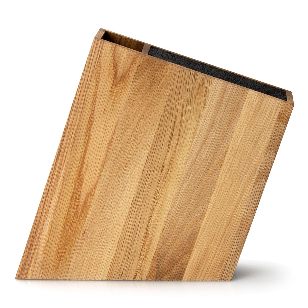 MESSERBLOCK, schräg stehend, mit Utensilienbehälter, Eichenholz - Braun, Holz (9/31/34cm) - Continenta