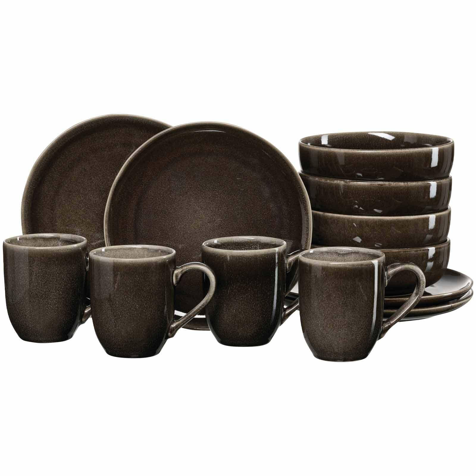 FRÜHSTÜCKSSET Eda braun 12er Set - Braun, Keramik (30/34/34cm) - Ritzenhoff Breker