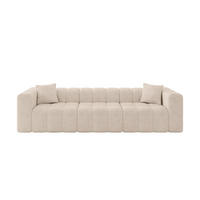 POHOVKA 3-MÍSTNÁ DONY-3 315x90x71 cm Béžová Velur - černá/béžová, kompozitní dřevo/textil (315/71/90cm) - ALTDECOR
