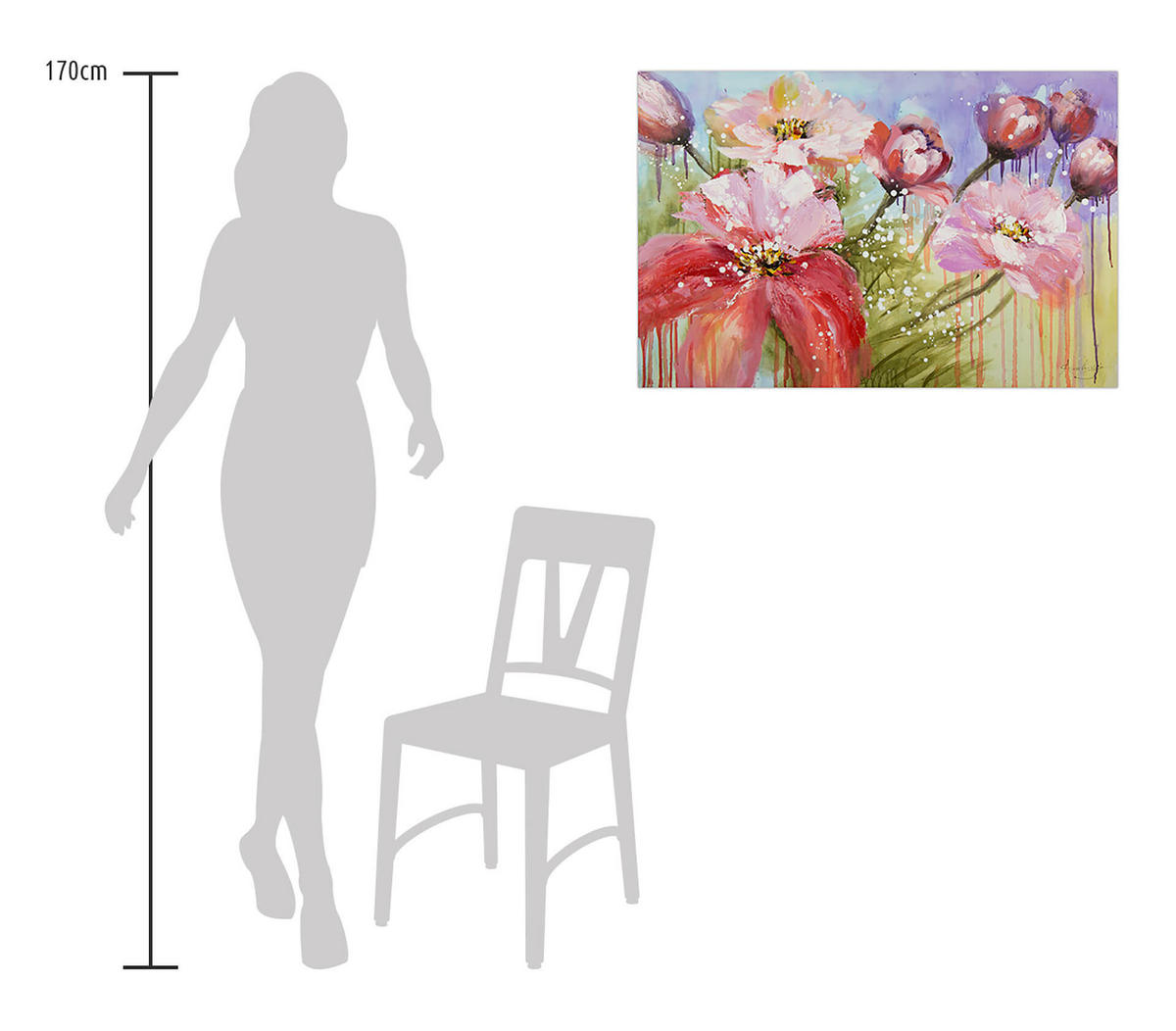 ACRYLBILD HANDGEMALT 90/60 cm - Pink, Holz/Textil (90/60cm) - KUNSTLOFT