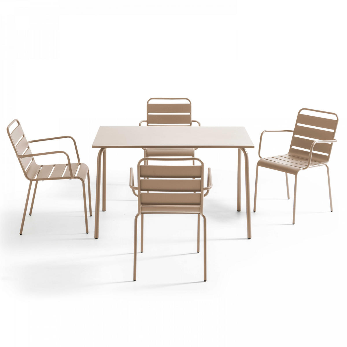 GARTENSET 5-tlg., Taupe - Taupe, Metall - Oviala