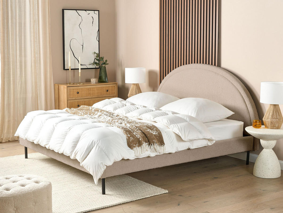 POLSTERBETT 180/200cm Beige Margut - Beige, Textil (180/200cm) - Beliani