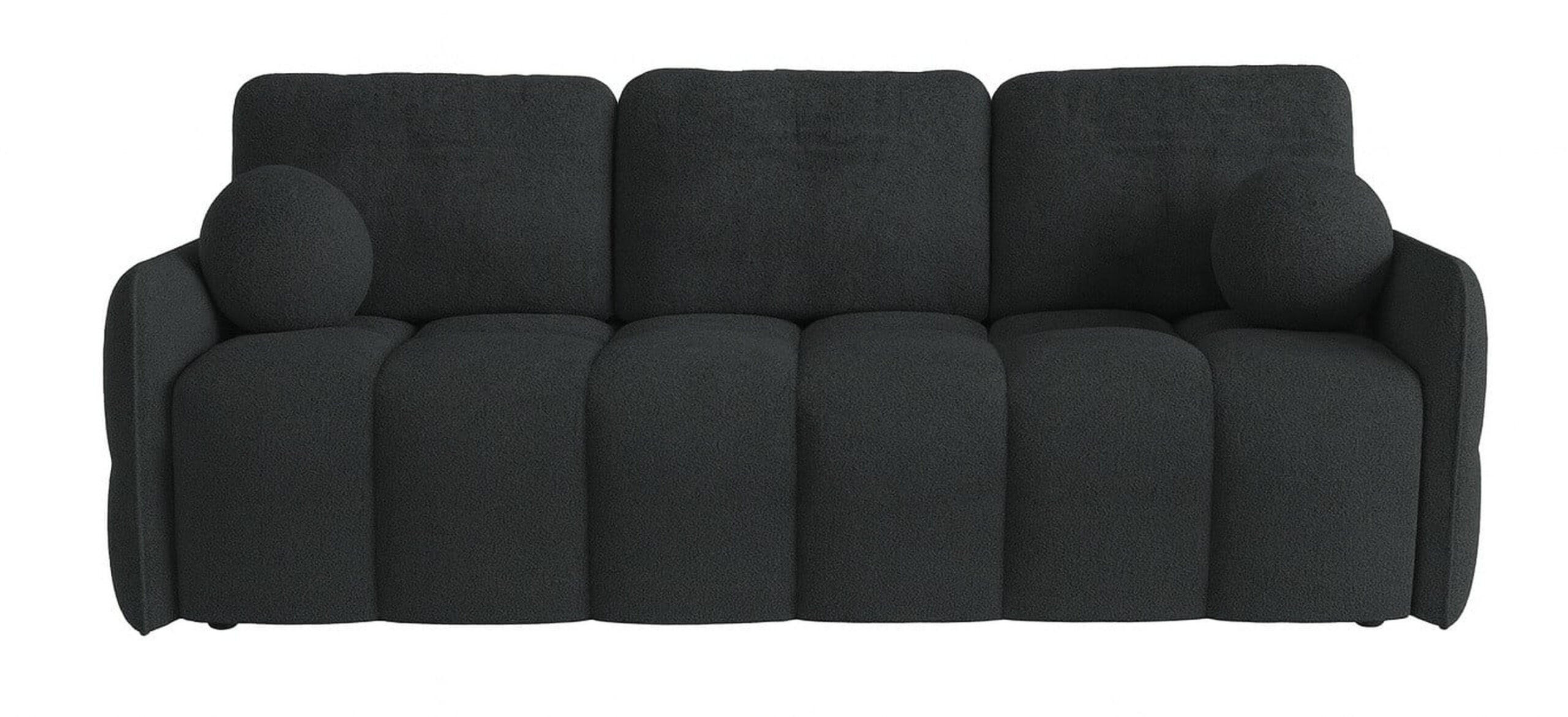 SCHLAFSOFA EMILI, Sofa mit Schlaffunktion und Bettkasten, Farbe: Dunkelgrau, Bouclé-Stoff - Dunkelgrau, Textil (212/95/90cm) - Sepro Meble
