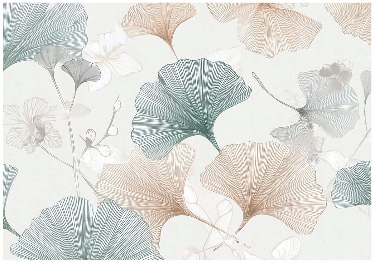 FOTOTAPETE Blume Abstrakt Beige 400x280 cm - Multicolor, Papier (400/280cm) - Wallarena