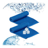 2XKÜHLHANDTUCH - Blau, Kunststoff/Textil (90/30cm) - Relaxdays